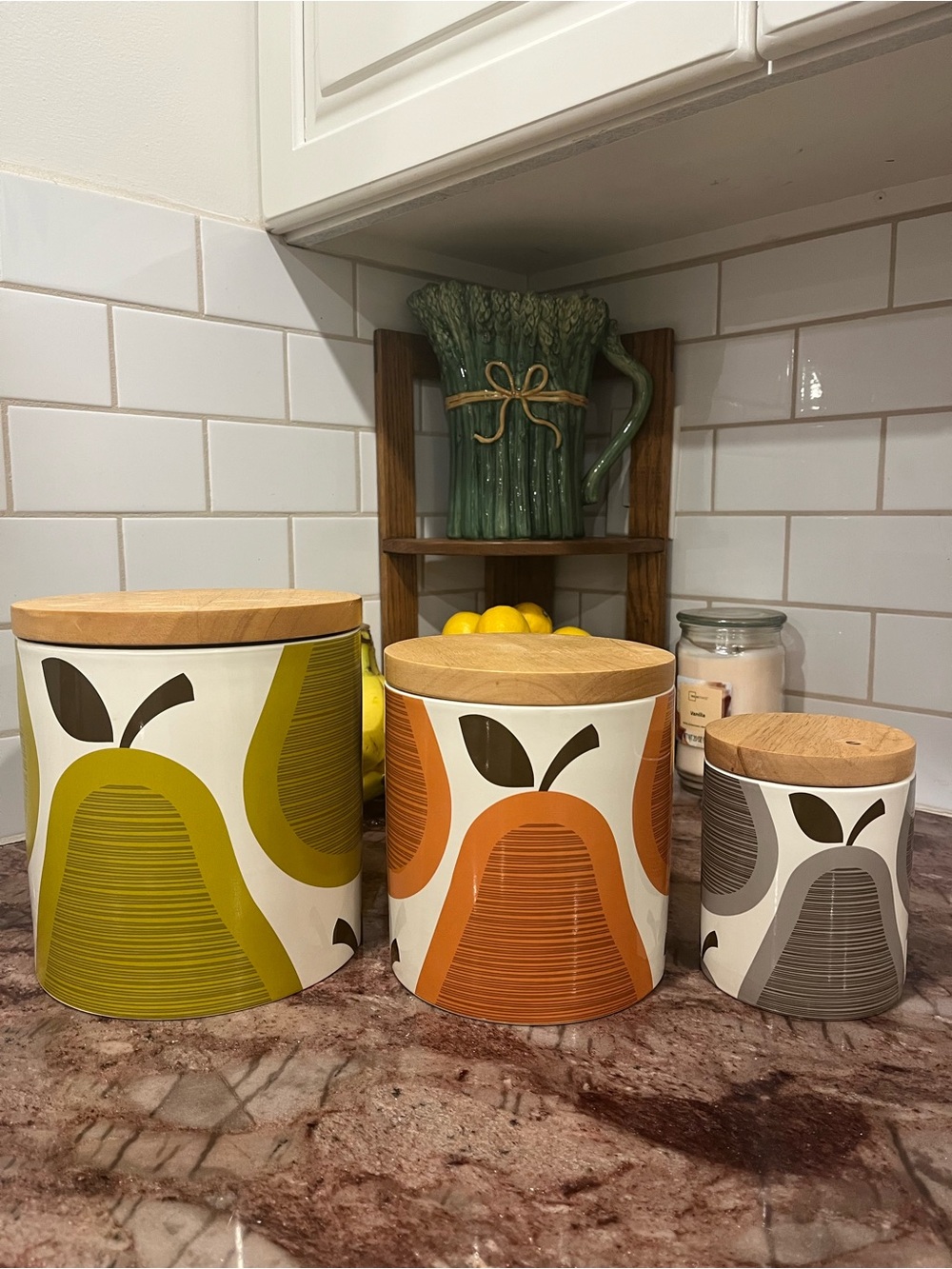 Y2K Orla Kiley for Target Scribble Pear Canister Set 3 - Mid Century Modern